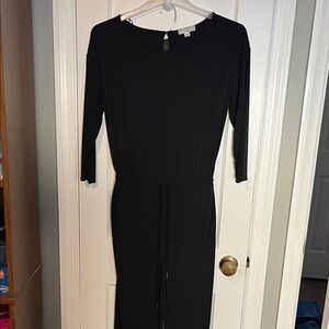 H by Halston Classic Black Long Sleeve Jumpsuit